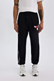 DeFactoFit NBA Chicago Bulls Jogger Eşofman Altı Oversize Geniş Kalıp Cepli Lastikli Paça U9879AZ24AUBK27