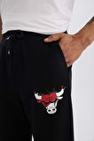 DeFactoFit NBA Chicago Bulls Jogger Eşofman Altı Oversize Geniş Kalıp Cepli Lastikli Paça U9879AZ24AUBK27