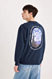 DeFacto Van Gogh Boxy Fit Bisiklet Yaka Sırt Baskılı Sweatshirt E3203AX24WNNV71