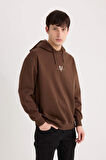 Vikings Valhalla Boxy Fit Kapüşonlu Sırt Baskılı Sweatshirt