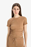 DeFacto Slim Fit Dar Kesim Bisiklet Yaka Bürümcük Kısa Kollu Tişört E0991AX25SPBG138