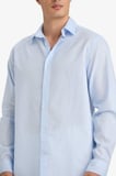 DeFacto Regular Fit Polo Yaka Keten Karışımlı Yazlık Uzun Kollu Gömlek E0518AX25SMBE656