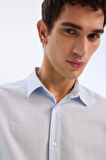 DeFacto Regular Fit Polo Yaka Keten Karışımlı Yazlık Uzun Kollu Gömlek E0518AX25SMBE656