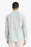 DeFacto Regular Fit Polo Yaka Keten Karışımlı Yazlık Uzun Kollu Gömlek E0518AX25SMGN1260