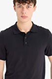DeFacto Standart Fit Polo Yaka Kısa Kollu Siyah Triko Tişört E3241AX25SPBK27