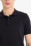 DeFacto Standart Fit Polo Yaka Kısa Kollu Siyah Triko Tişört E3241AX25SPBK27