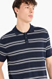 DeFacto Regular Fit Polo Yaka Çizgili Kısa Kollu Yumuşak Tuşeli Triko Tişört E2665AX25SPNV64