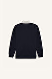Boxy Fit Polo Yaka Basic Düz Sweatshirt