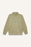 DeFactoFit Oversize Geniş Kalıp Fermuarlı Dik Yaka Baskılı Kalın Sporcu Sweatshirt E5703AX24WNKH271