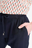 Lastikli Bel Bağcıklı Basic Düz Paça Jogger Pantolon
