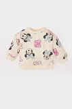DeFacto Kız Bebek Disney Mickey & Minnie Bisiklet Yaka Sweatshirt E4857A525SPER134