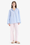 DeFacto Uzun Boy Poplin Pijama Altı-Fall in Love E5769AX25SPPN645