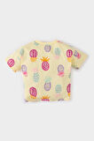 DeFacto Kız Bebek Bisiklet Yaka Desenli Kısa Kollu Tişört E4792A525SMYL149