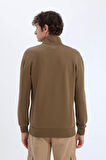 DeFacto Comfort Regular Fit Rahat Kalıp Fermuarlı Dik Yaka Basic Düz Sweatshirt X7405AZ24AUKH79