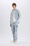DeFacto %100 Pamuk Oversize Geniş Kalıp Uzun Kollu Jean Gömlek D8333AX25SPNM63