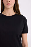 DeFacto Regular Fit Bisiklet Yaka Basic Düz Penye Kısa Kollu Tişört W9584AZ25SPBK81