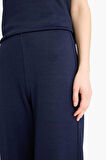 Wide Leg Basic Düz Pike Geniş Paça Pantolon