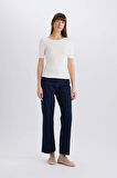 DeFacto Slim Fit Dar Kesim Bisiklet Yaka Basic Düz Fitilli Kaşkorse Kısa Kollu Tişört E5776AX25SPER105