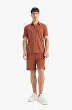 DeFacto Regular Fit Her Yöne Esneyen Krinkıl Bermuda Şort E0980AX25SMBN312