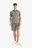 Regular Fit Krinkıl Bermuda