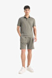 Regular Fit Krinkıl Bermuda