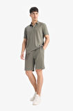 Regular Fit Krinkıl Bermuda