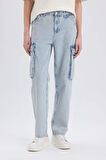 DeFacto %100 Pamuk Relax Fit Rahat Kesim Geniş Paça Kargo Cepli Jean Pantolon D7274AX25SPNM63
