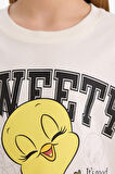 DeFacto Kız Çocuk Looney Tunes Relax Fit Bisiklet Yaka Kısa Kollu Tişört E2615A825SMER99