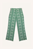 Regular Fit Geniş Bol Paça Desenli Pantolon