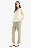 Straight Fit Cepli Basic Düz Aerobin Pantolon