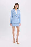 Regular Fit Ceket Yaka Tweed Blazer Ceket