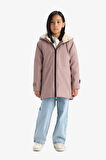 Kız Çocuk Su Geçirmez Kapüşonlu Fermuarlı Yağmurluk