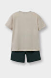 DeFacto Erkek Bebek 2'li Takım Baskılı Kısa Kollu Tişört Esnek Belli Şort E6819A525SMBG286