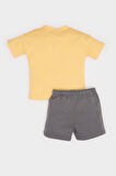 Erkek Bebek 2'li Takım Baskılı Kısa Kollu Tişört Şort