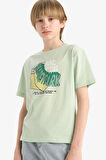DeFacto Erkek Çocuk Bisiklet Yaka Baskılı Kısa Kollu Tişört E6310A825HSGN1180