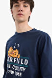 Garfield Pijama Takımı Regular Fit Uzun Kollu Üst Esnek Belli Uzun Alt