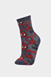Erkek Çocuk Marvel Spiderman 2'li Pamuklu Uzun Çorap