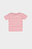 Erkek Bebek Bisiklet Yaka Çizgili Kısa Kollu Tişört