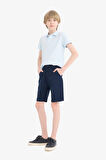 Erkek Çocuk Cepli Basic Düz Gabardin Şort