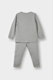 Erkek Bebek Yiyecek Baskılı Uzun Kollu Penye 2'li Pijama Takımı