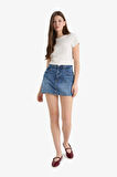 DeFacto Yüksek Bel Jean Şort Etek E0567AX25SMNM28