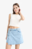 DeFacto Yüksek Bel Cepli Mini Jean Şort Etek E4697AX25SMNM39