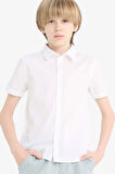 Erkek Çocuk Okula Dönüş Regular Fit Polo Yaka Poplin Kısa Kollu Gömlek