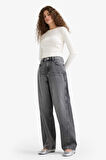 Baggy Fit Yüksek Bel Düz Paça Uzun Jean Pantolon