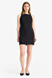 DeFacto Halter Yaka Basic Düz Mini Siyah Elbise F1775AX25SMBK81
