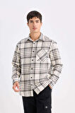 DeFacto Regular Fit Kareli Flanel Cep Detaylı Uzun Kollu Gömlek D3499AX24WNER98