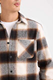DeFacto Regular Fit Polo Yaka Kareli Flanel Uzun Kollu Gömlek D2320AX24AUBN279