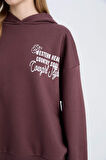 DeFacto Coool Loose Fit Kapüşonlu Sırt Baskılı Kalın Sweatshirt E1495AX24WNBN334