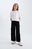 DeFacto Kız Çocuk Wide Leg Kargo Geniş Paça Jean Pantolon D7373A825SMNM36