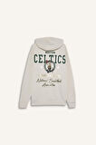 DeFactoFit NBA Boston Celtics Oversize Geniş Kalıp Kapüşonlu Kalın Kumaş Sweatshirt